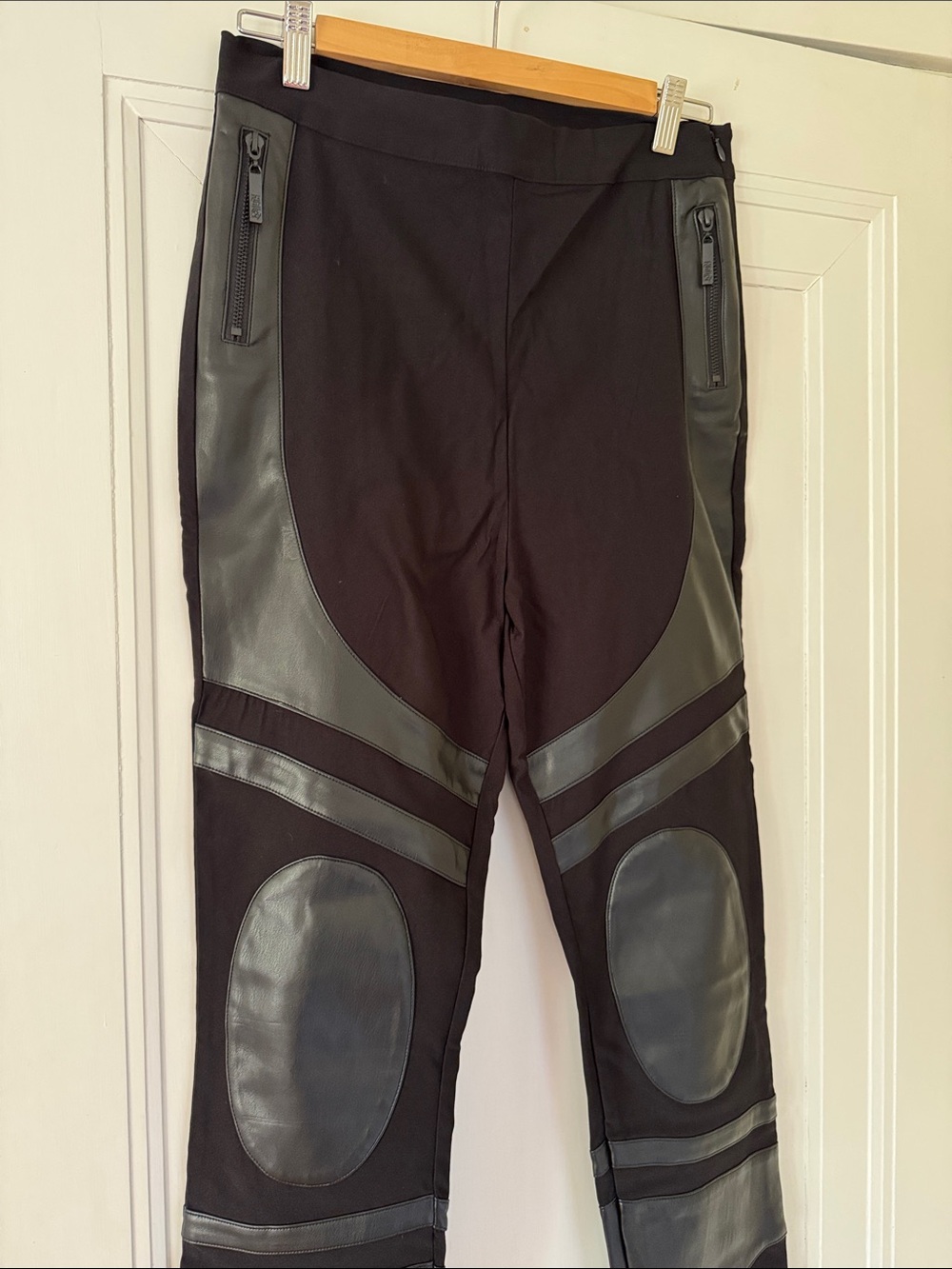 KILLSTAR voidclash black stretch Faux Leather Panel women’s pants L - Picture 2 of 6